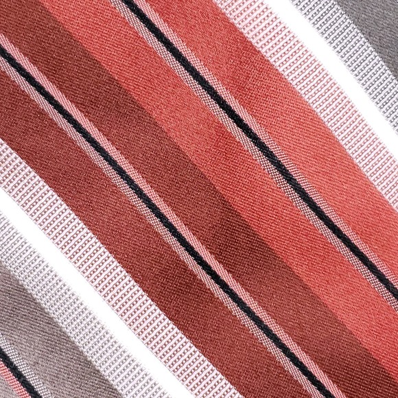 Arrow Tie Red Gray Stripe Diagonal Pattern Silk Necktie Classic Style - Picture 2 of 6